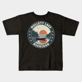 Mullett Lake Michigan Sunset Kids T-Shirt